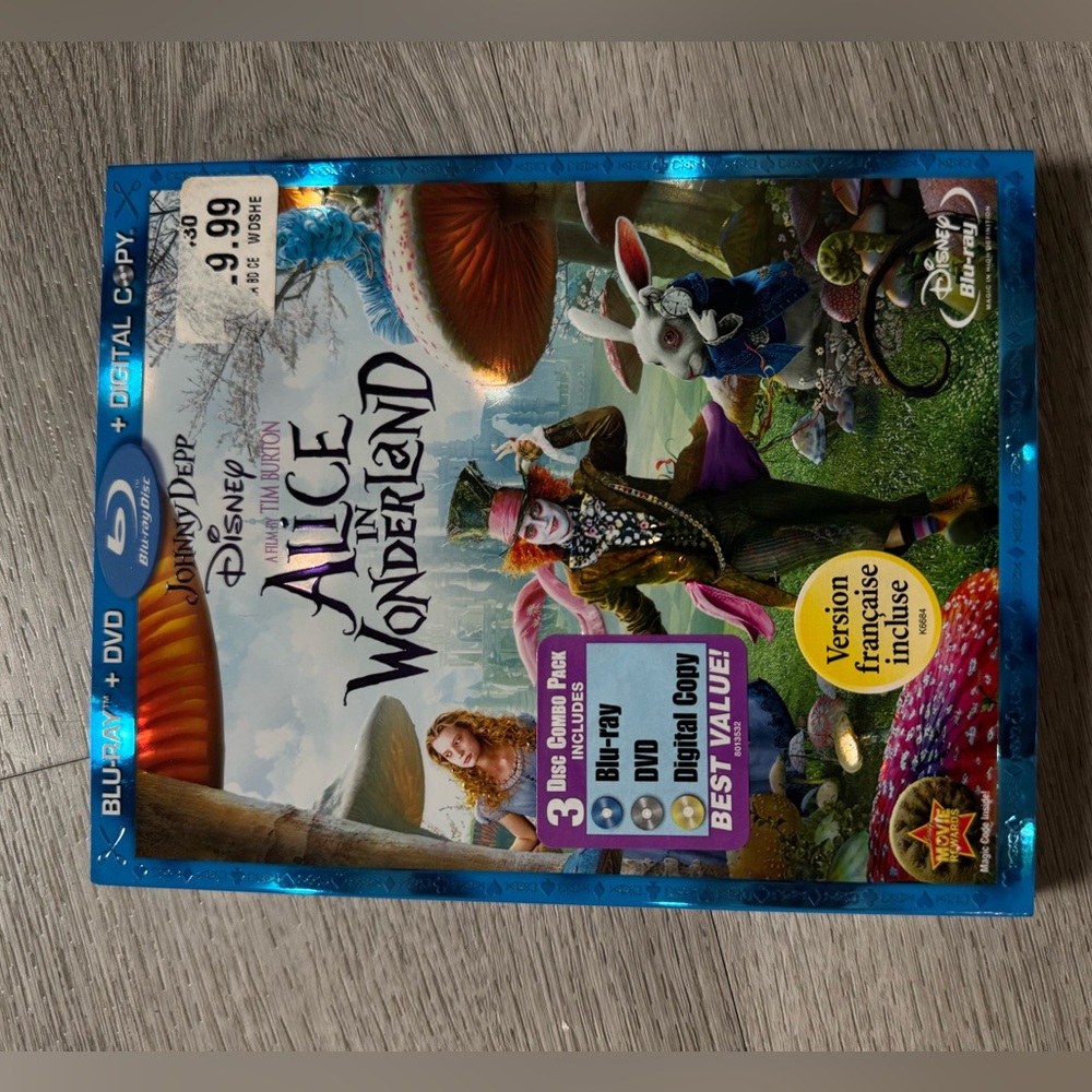 Disney's Alice in Wonderland Blu-ray DVD Combo - Blue and Multicolor